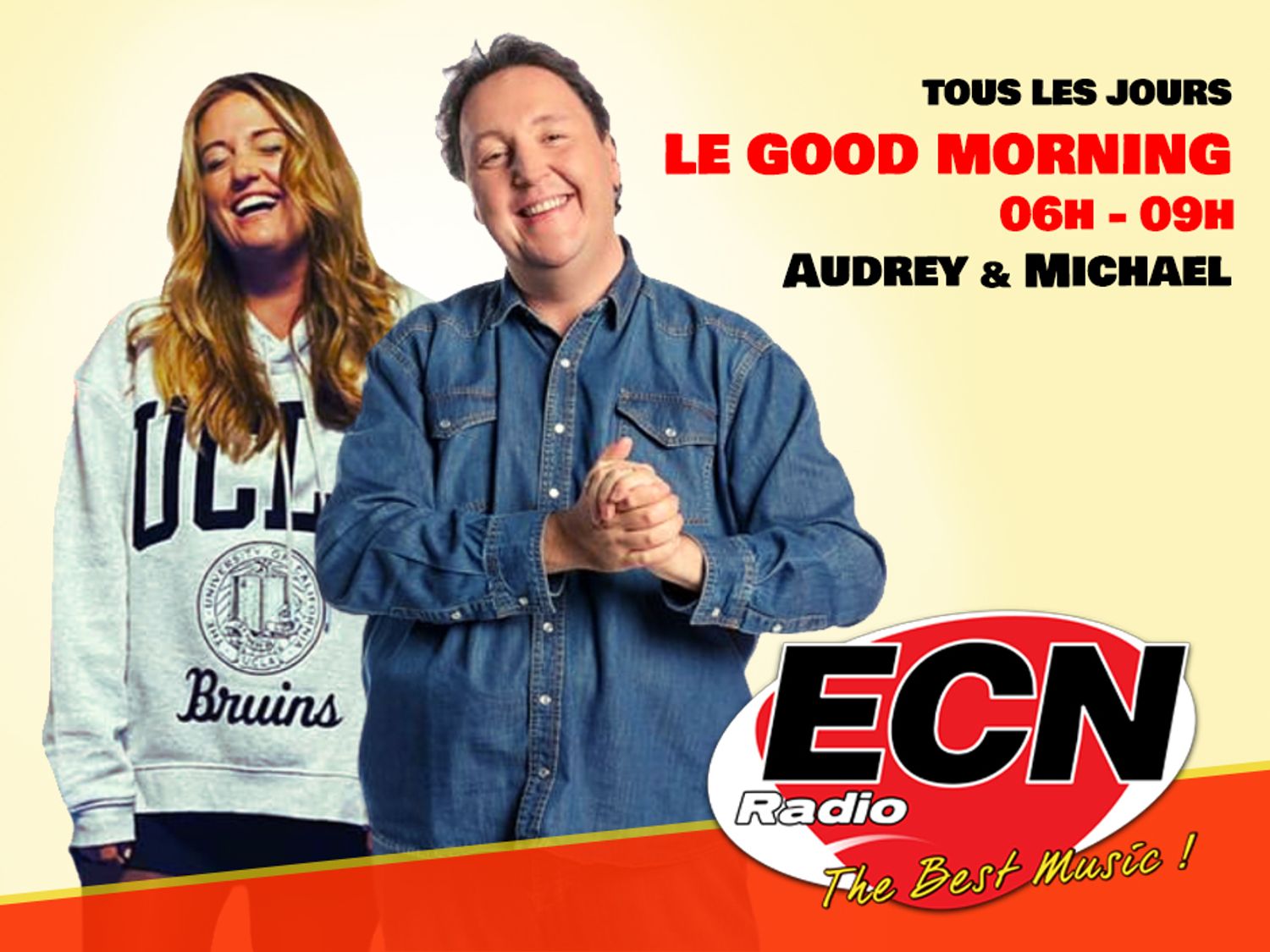 Le matin sur Radio ECN c'est le Good Morning avec Audrey et Michael